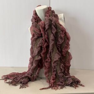 Ruffled Pink and Gray Scarf from Victorian trading Company